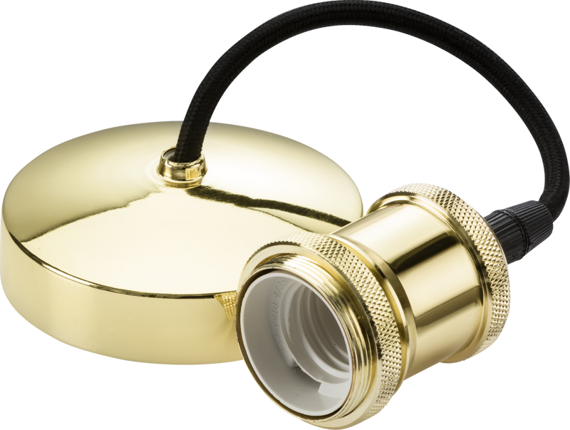 6 Inch E27 Vintage Pendant Set - Polished Brass