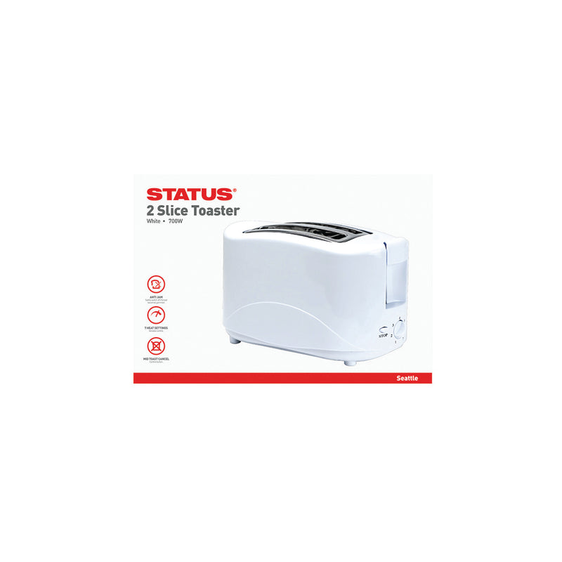 Status Seattle - Toaster - 700w - 2 Slice - White