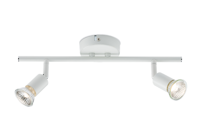 Knightsbridge Ceiling Light GU10 50 Watt 2 Spotlight Bar White LED Compatible