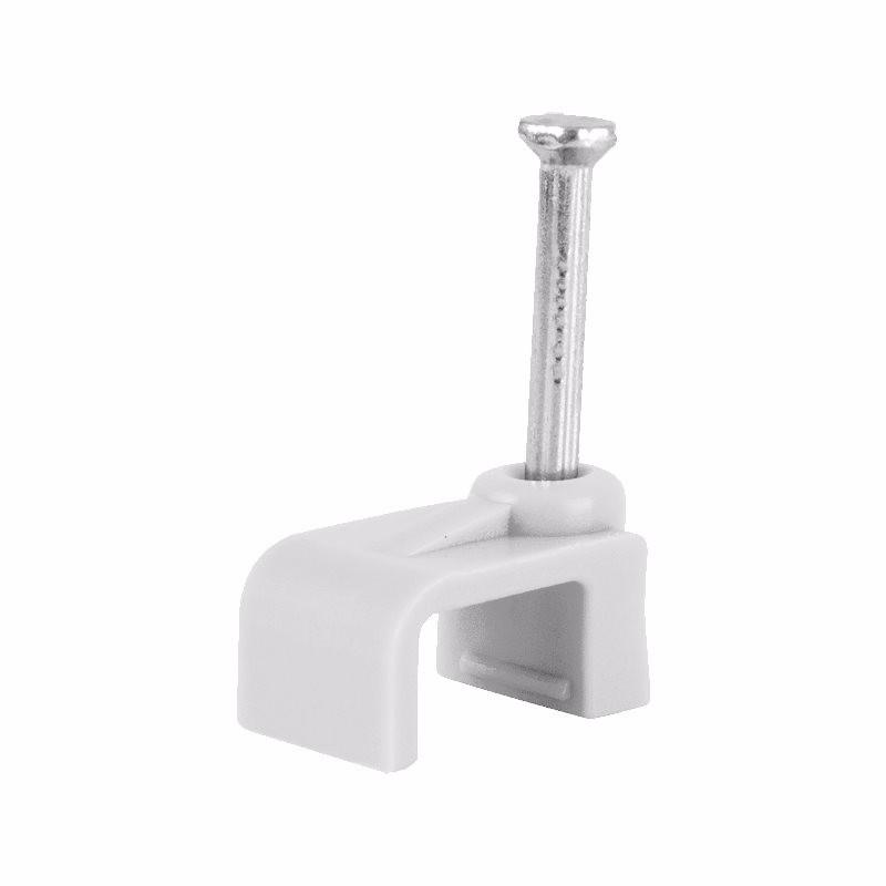 2.5mm White Flat T&E Cable Clips (100 Pack)