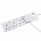 4G White Individually Switched Extension Lead 3M