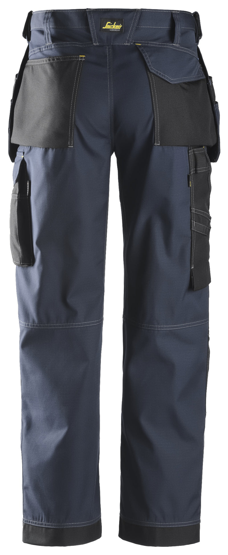 Snickers Craftsman Holster Pockets Trousers Rip-Stop, Navy/Black, Size 152