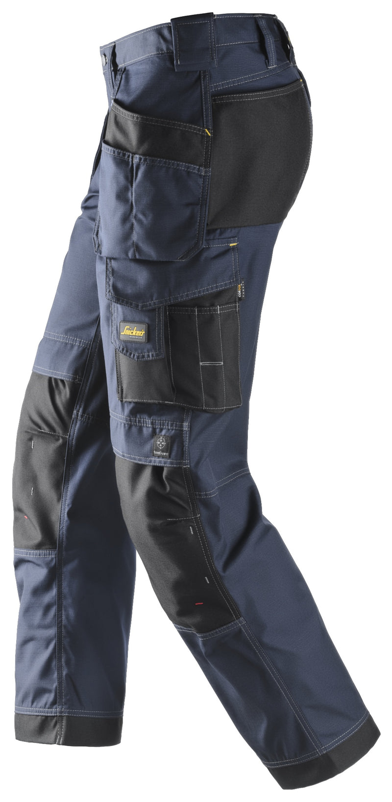 Snickers Craftsman Holster Pockets Trousers Rip-Stop, Navy/Black, Size 120