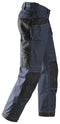 Snickers Craftsman Holster Pockets Trousers Rip-Stop, Navy/Black, Size 150