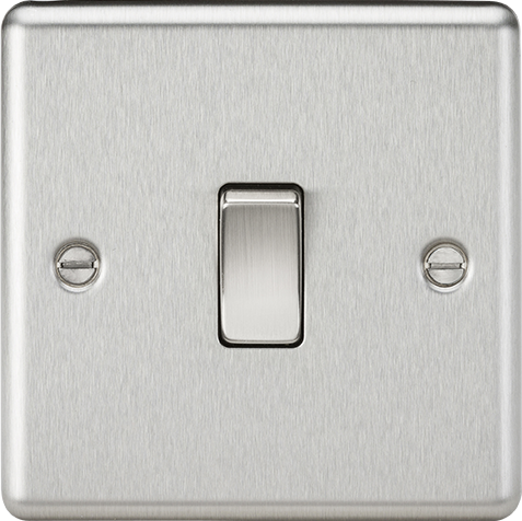 Knightsbridge 10AX 1G Intermediate Switch - Rounded Edge Brushed Chrome