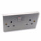 Quattro 2 Gang 13a Switched Socket Double Pole, White