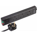 2M 4 Gang Black Surge Protected Lead