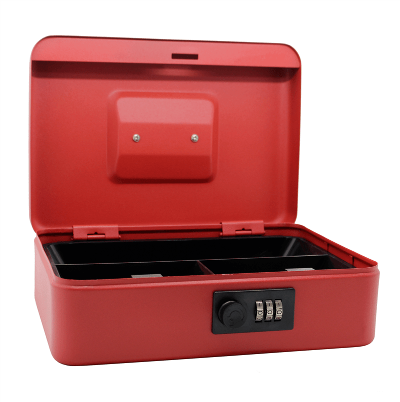 Keyless Cash Box With Combination Lock - Red