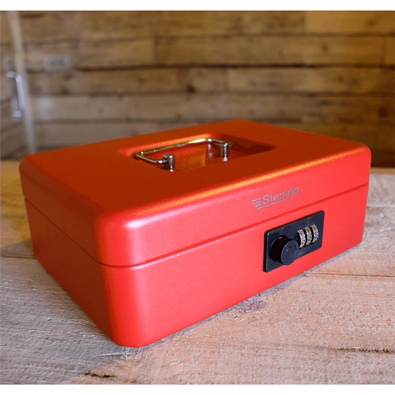 Keyless Cash Box With Combination Lock - Red