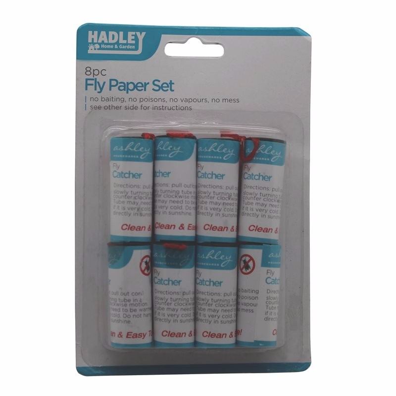 8pc Paper Ceiling Hanging Fly Killer Set