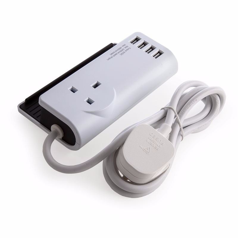 1G 13A Tabletop Extension Lead With 4 USB Charging Ports