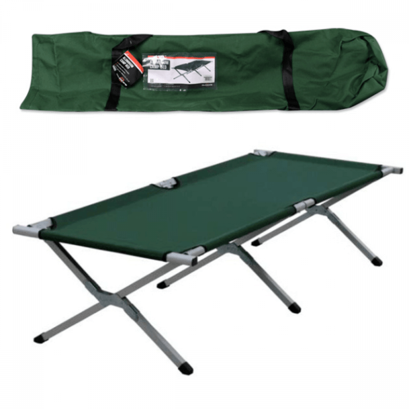 Green Folding Single Aluminum Camp Bed