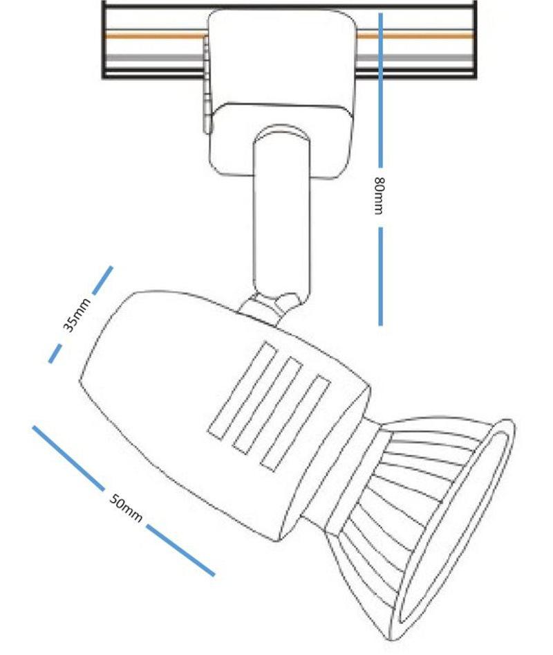 Knightsbridge Single White GU10 Track Spotlight