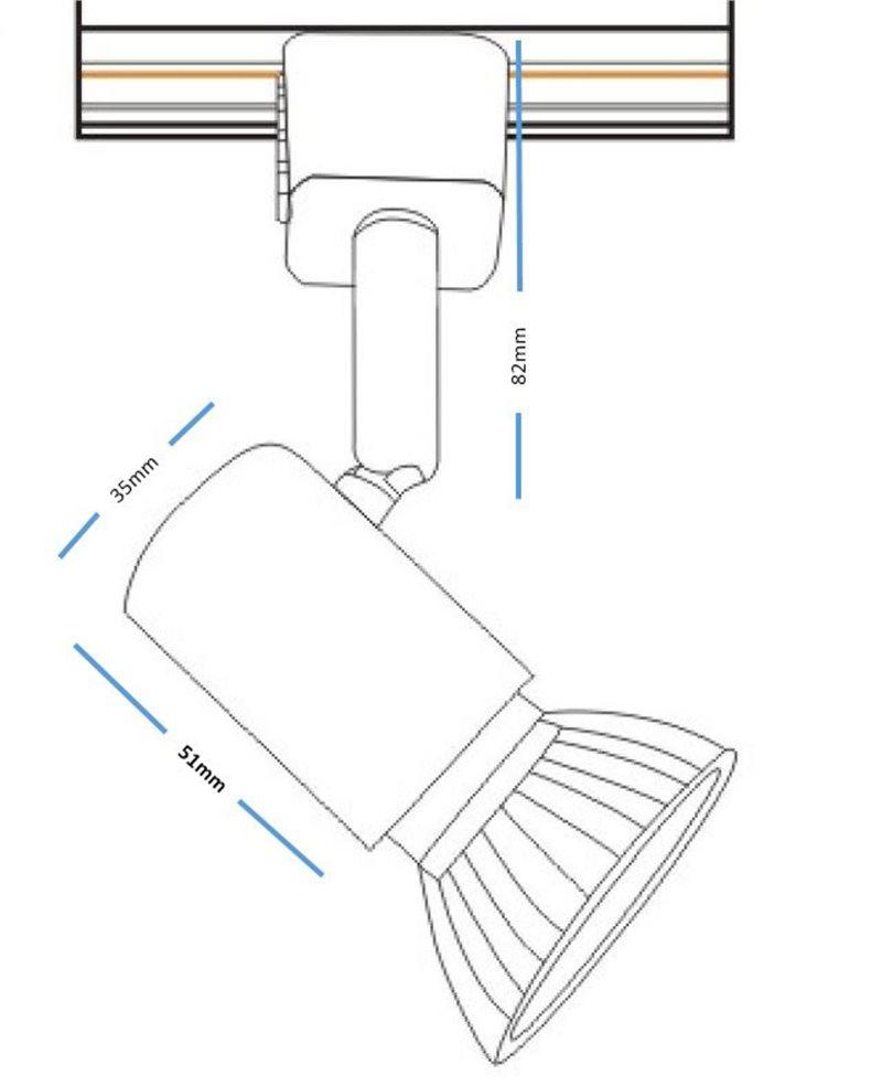Knightsbridge Single White GU10 Track Spotlight