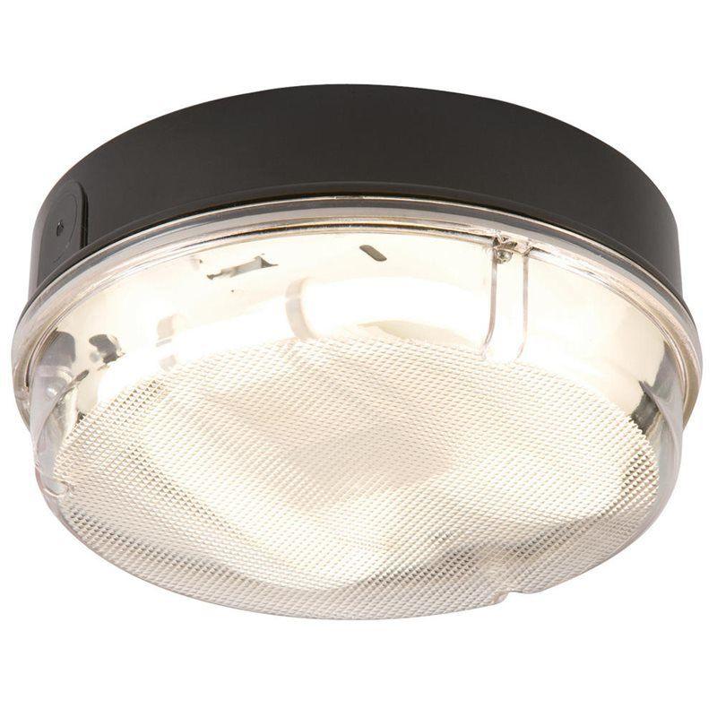 28W IP65 Round Bulkhead With Black Base - Prismatic Diffuser