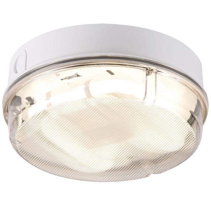 28W IP65 Round Bulkhead With White Base - Prismatic Diffuser