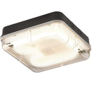 28W Square Emergency Bulkhead with Black Base - Clear Diffuser