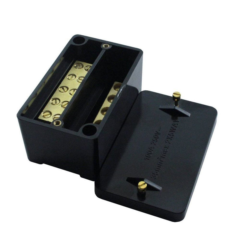 100A 2 x 5 Way DP Service Connector Block