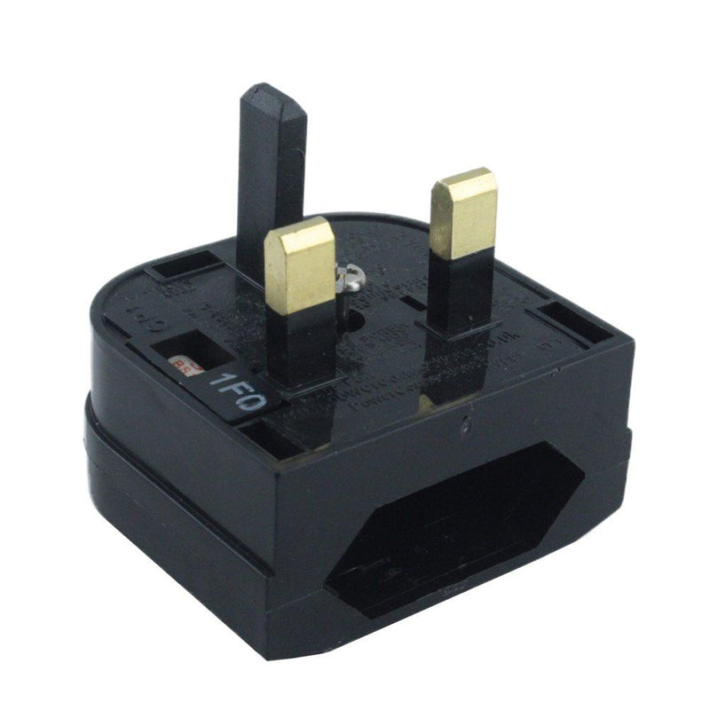 2 Pin Euro Schuko to UK Plug Adaptor - Black
