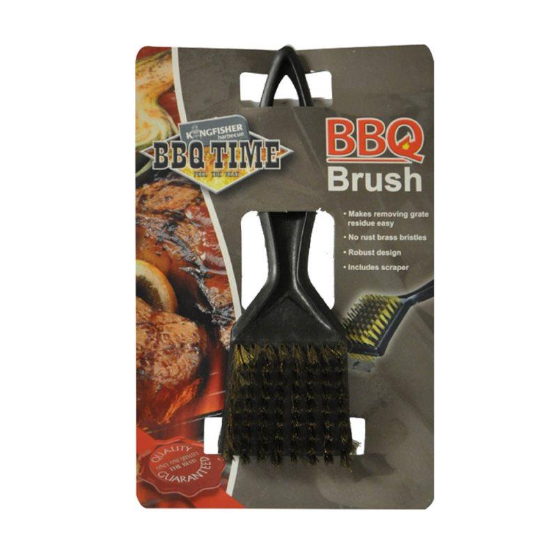 BBQ Brass Cleaning Brush with Metal Scraper