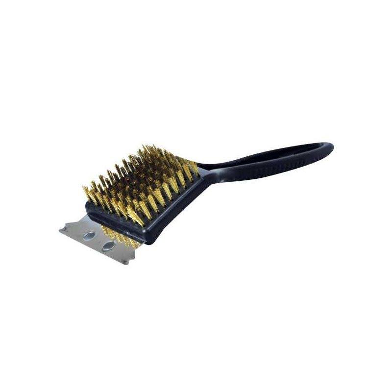 BBQ Brass Cleaning Brush with Metal Scraper
