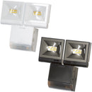 2 x 10W LED Compact PIR Floodlight - White