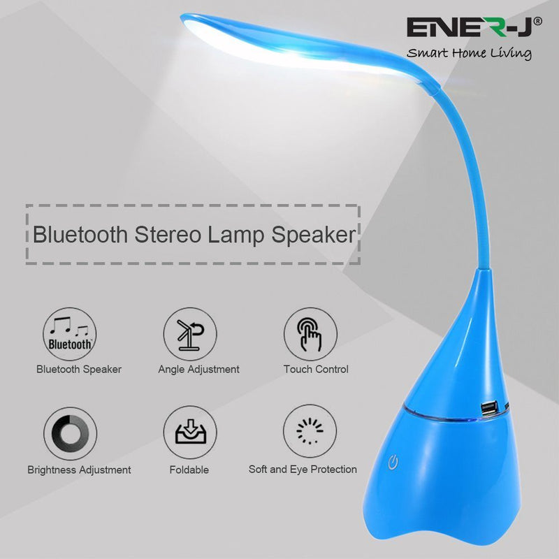 LED Desk Lamp with Bluetooth Speaker - Blue