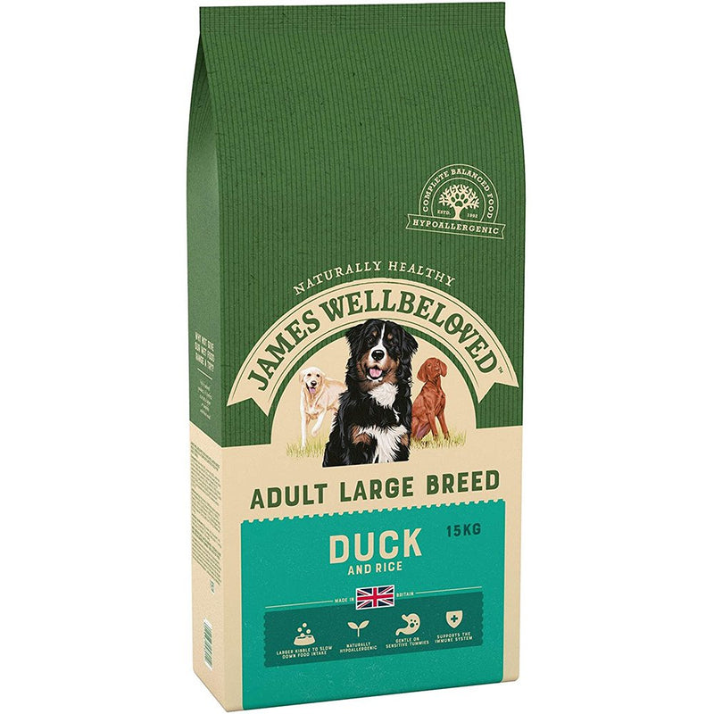 Complete Dry Large Breed Adult Dog Food - Duck & Rice - 15KG