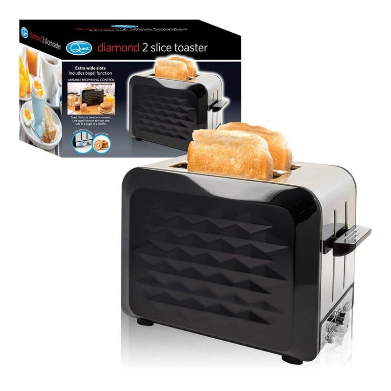 2 Slice Diamond Toaster - Black