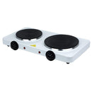Double Stainless Steel Hot Plate - White