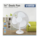 16" White Desk Fan