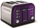 Morphy Richards Accents Pyramid Kettle & 4 Slice Toaster Set, Plum