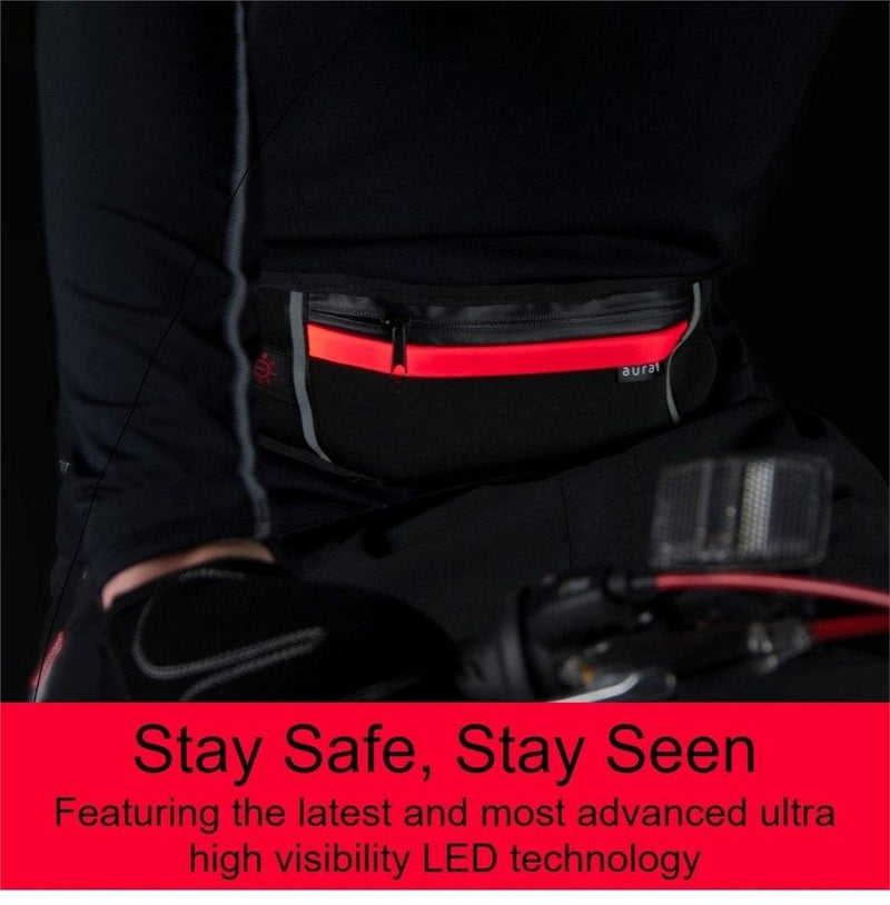 Rechargeable LED Phone Waist Bag - Pink - High Visibility LED Technology