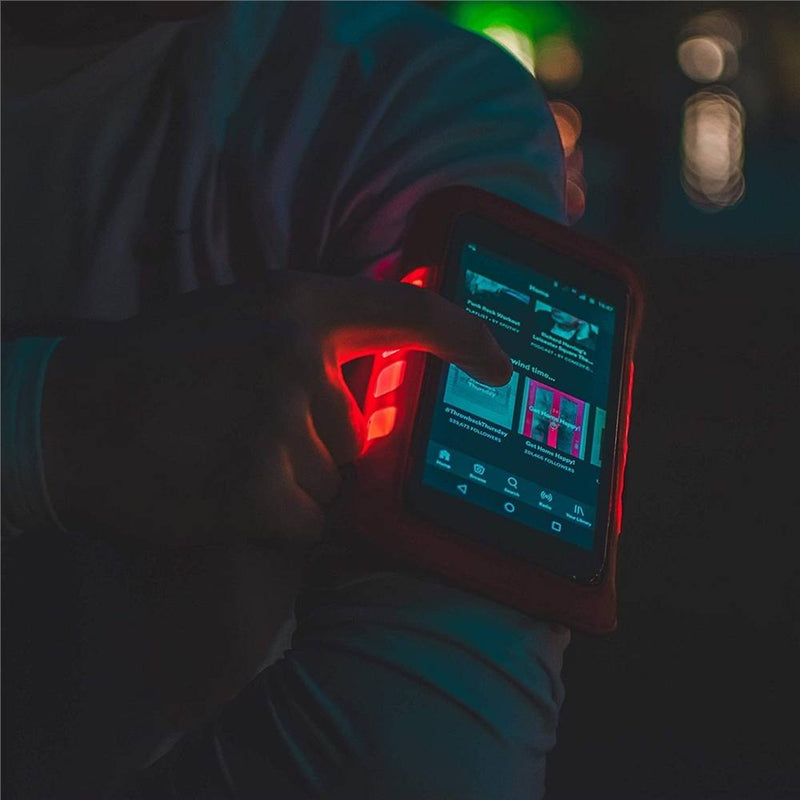 LED Phone Armband - Red - In Use
