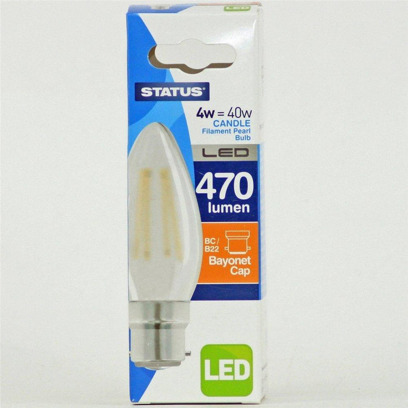 4W Candle LED Pearl Filament Bulb - Bayonet Cap