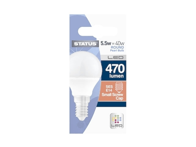 5.5W SES Round Pearl LED Bulb - Dimmable