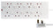 8 Way Individually Switched Extension Lead, 2m, White