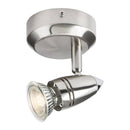 GU10 50W Single Spotlight Circular Base - Brushed Chrome