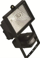 Knightsbridge 150W Enclosed Halogen Floodlight with PIR, Black