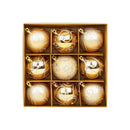 Premier Decorations 9 x 60mm Decorated Balls, Champagne Gold