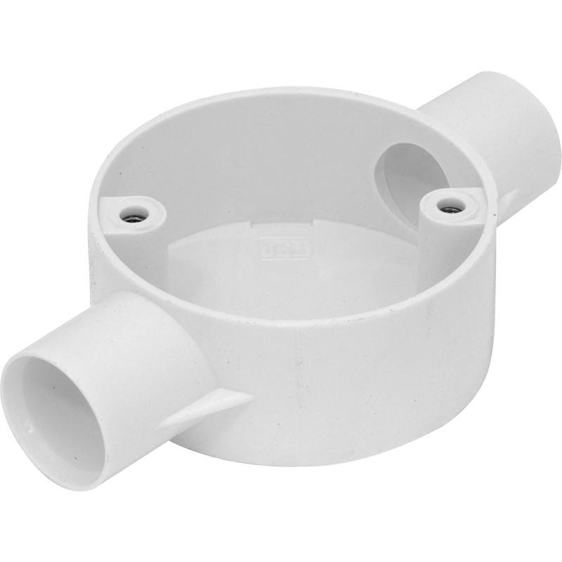 20mm PVC Conduit Through Box - White