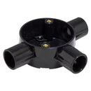 20mm PVC Conduit Tee Box - Black