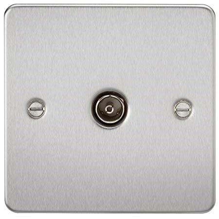 1G Non-Isolated TV Outlet Flat Plate- Brushed Chrome