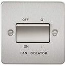 3 Pole Fan Isolator Flat Plate Switch- Brushed Chrome