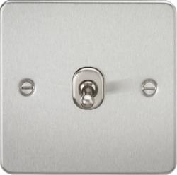 Brushed Chrome 1G Intermediate Flat Plate Switch - Toggle Switch