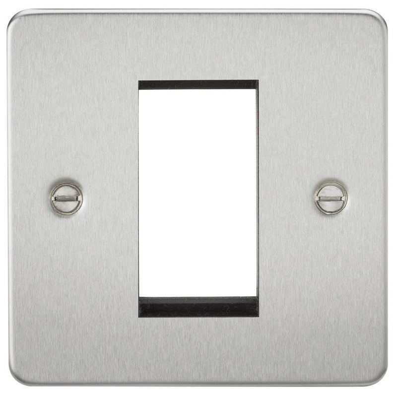 1G Modular Flat Plate Faceplate - Brushed Chrome