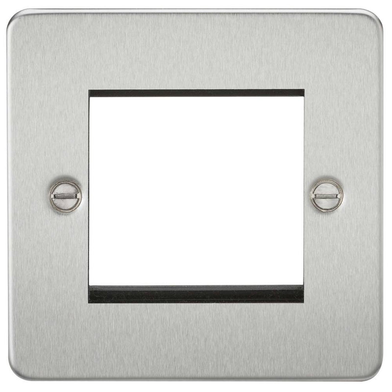 Flat Plate 2G Modular Faceplate - Brushed Chrome