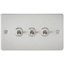 3G 2 Way Toggle Switch Flat Plate- Brushed Chrome