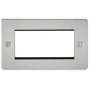 4G Modular Flat Plate Faceplate - Brushed Chrome