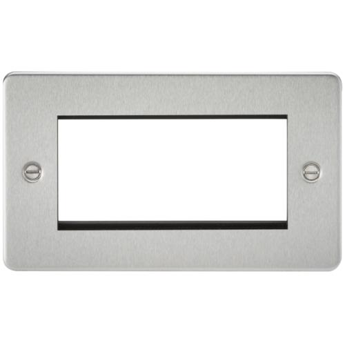 4G Modular Flat Plate Faceplate - Brushed Chrome